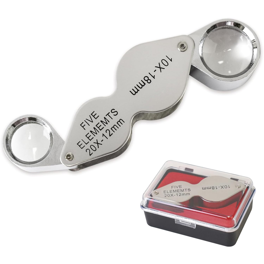 Eye Piece Magnifier - 10X 20X Jewelers Loupe Pocket Magnifying