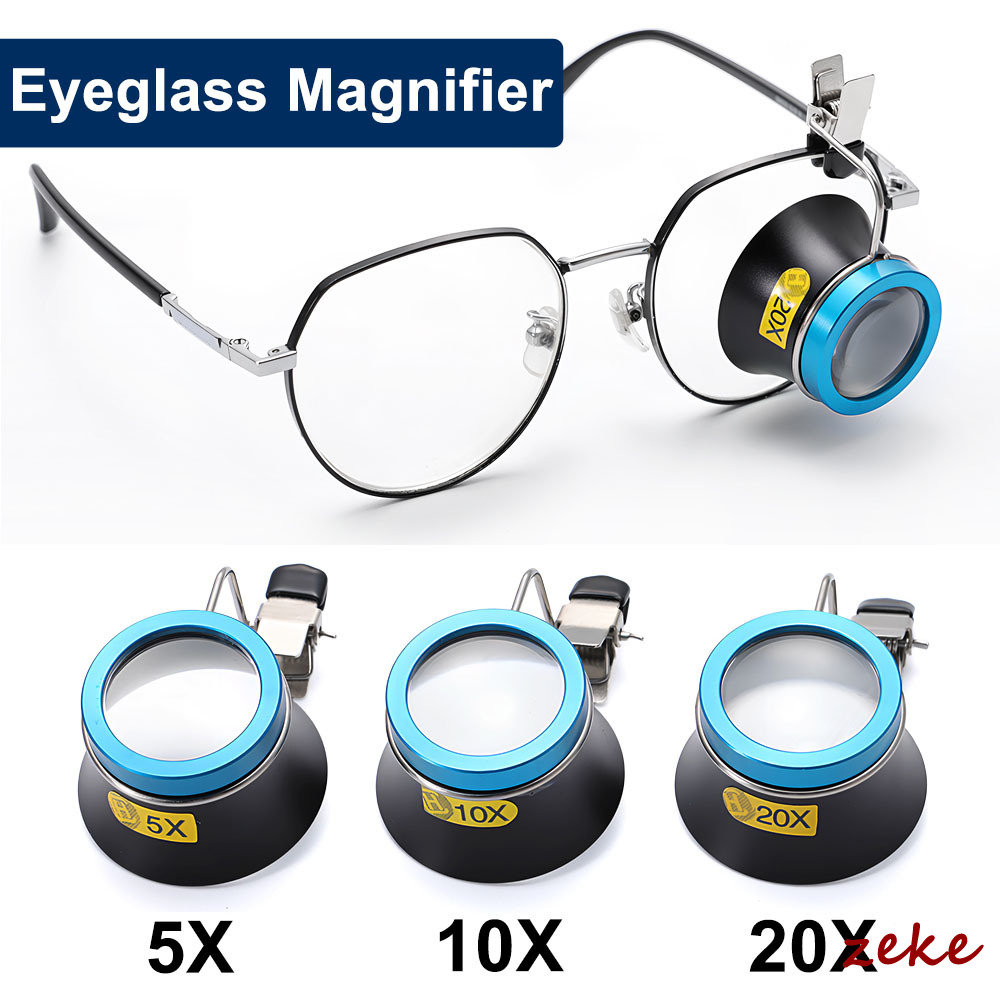 Eye Piece Magnifier - 5X 10X 20X Eyeglass Magnifier Clip-On