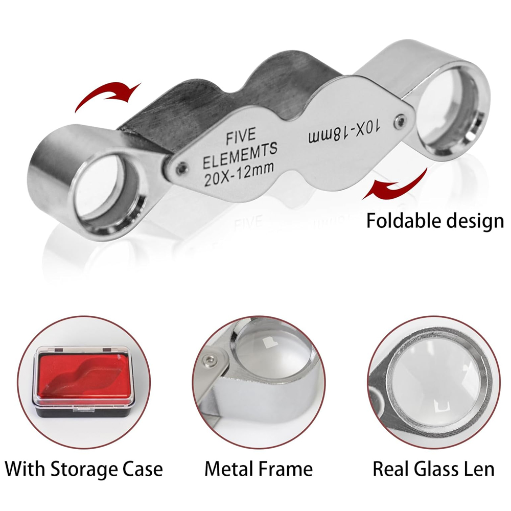 10X 20X Jewelers Loupe Pocket  - Eye Piece Magnifier review and price