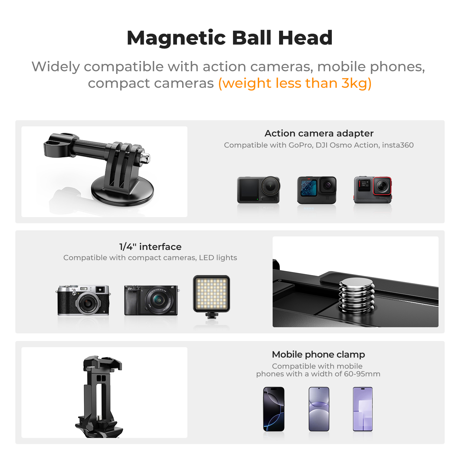 K&F CONCEPT Magnetic Camera Mo - Gopro Action Camera Hero 13 Black review and price