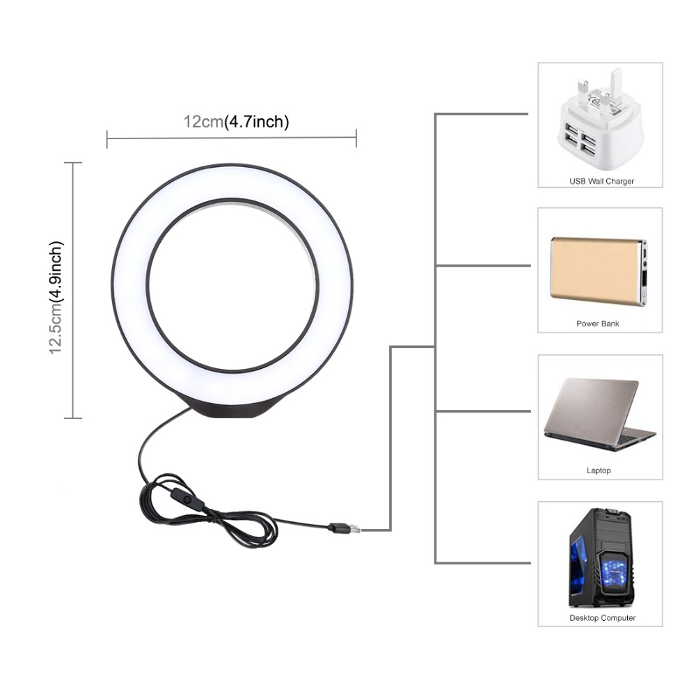 12cm Ring Light USB White Ligh - Photography Prompt review and price