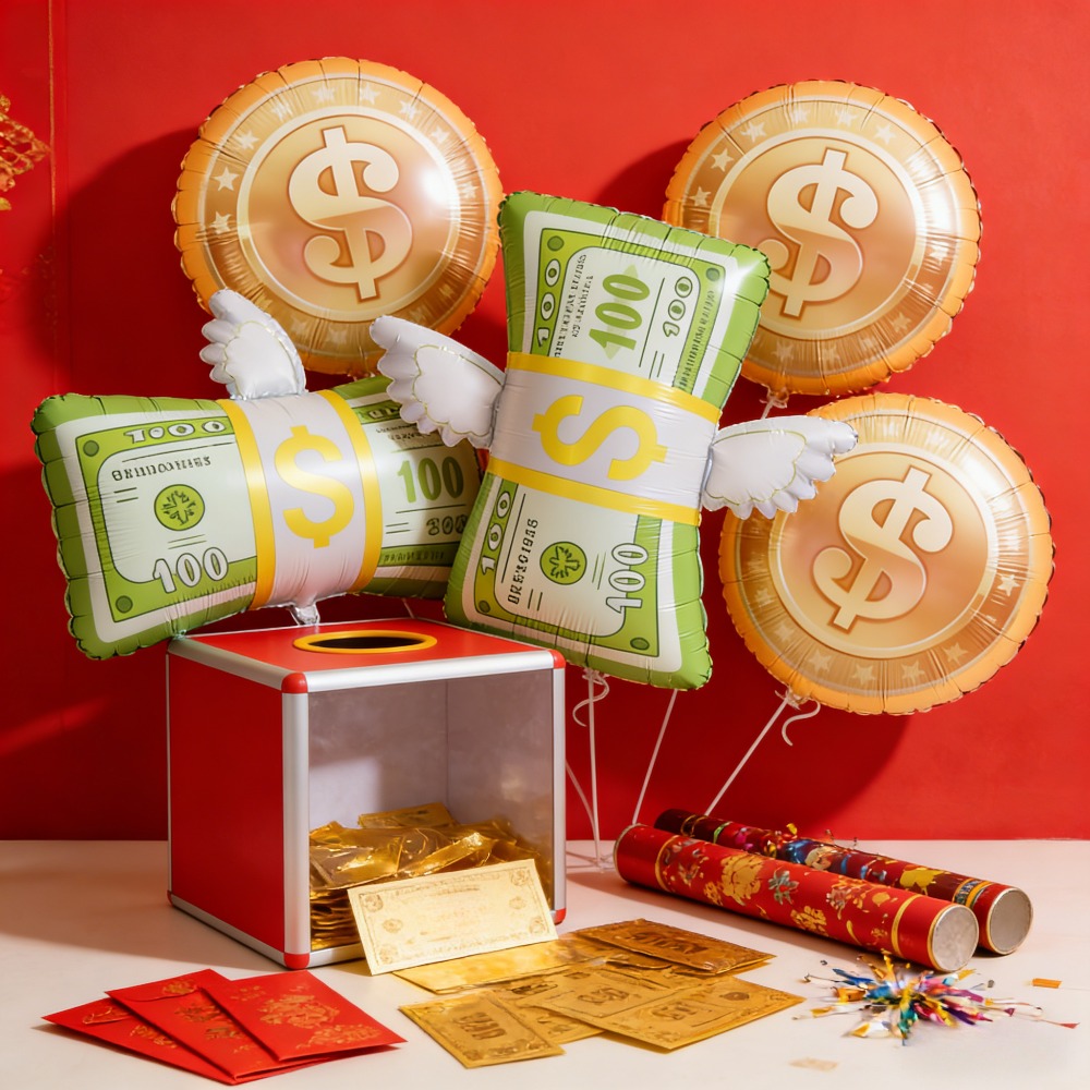 5pcs Money Foil Balloons 100 D - Photography Prompt review and price