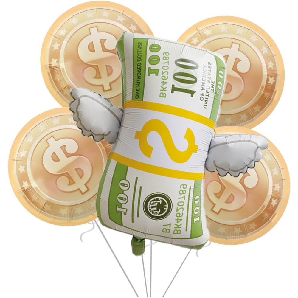 5pcs Money Foil Balloons 100 D - Photography Prompt review and price